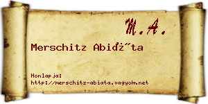 Merschitz Abiáta névjegykártya